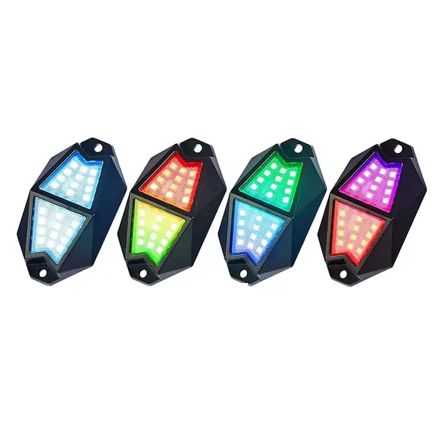Rock Light Pods Aluminum LED Rock Lights, 210° Wide Angle RGB Rock Lights for ATV UTV OFF-ROAD vehicles