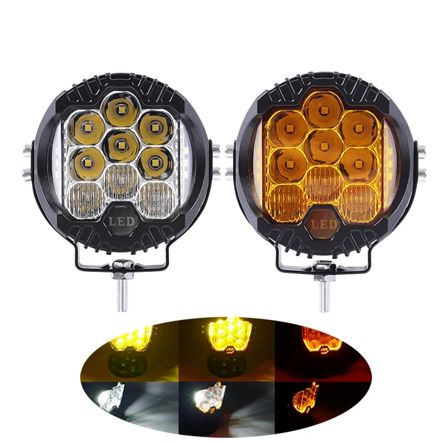 12V 3" and 5" Round LED Work Light White Yellow DRL Driving Fog Lamp Off Road LED Light Strobe