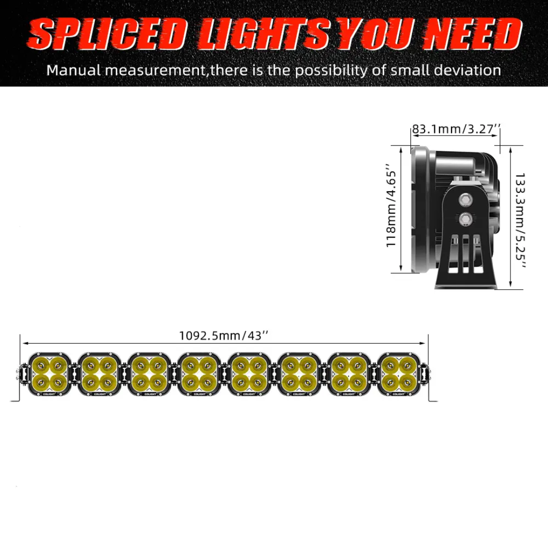 ICONIK REFLEX 43" LED Square Driving Linkable Light Bar-8 Lamps