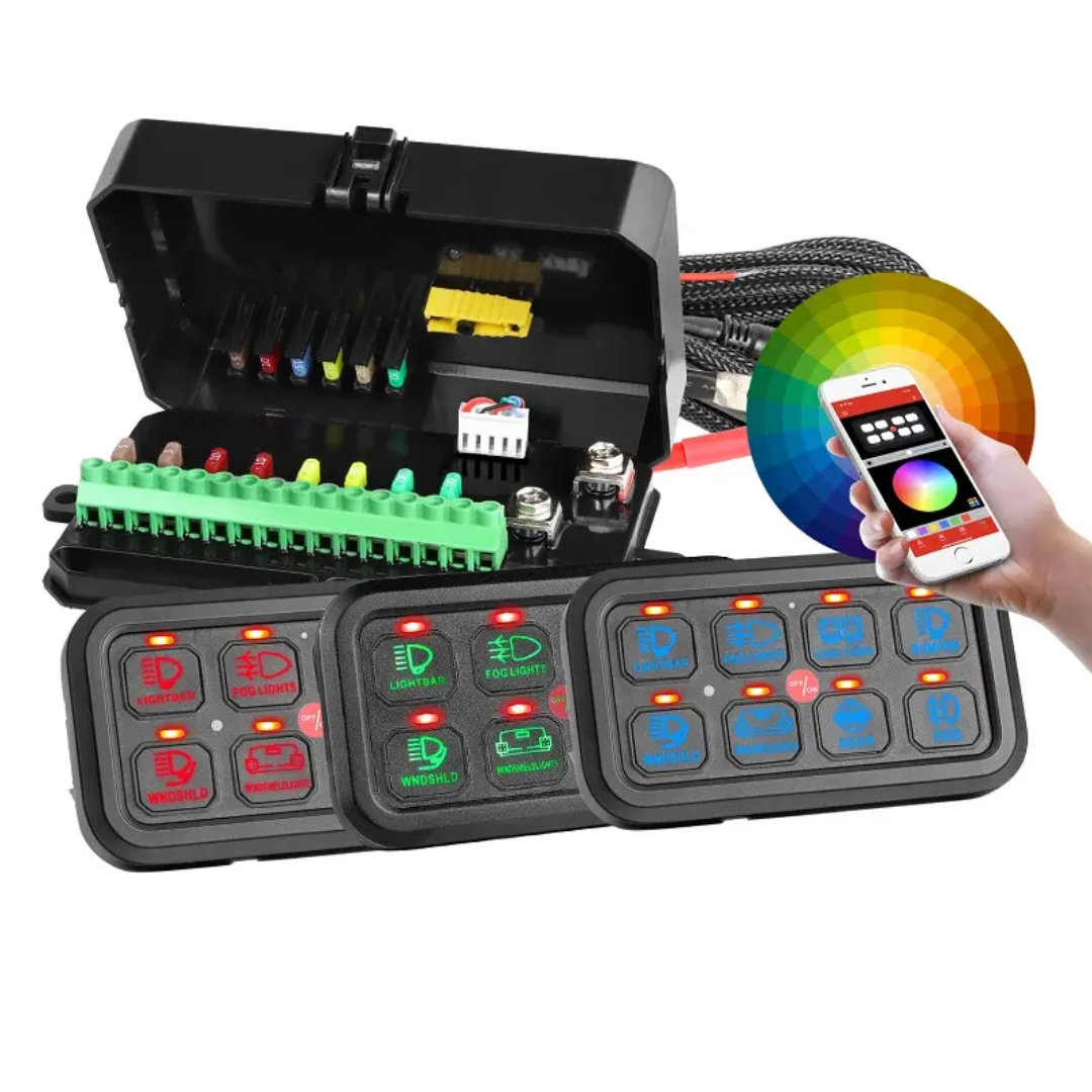 RGB 8 Gang Switch Panel With APP Toggle/ Momentary/ Pulsed Mode Supported