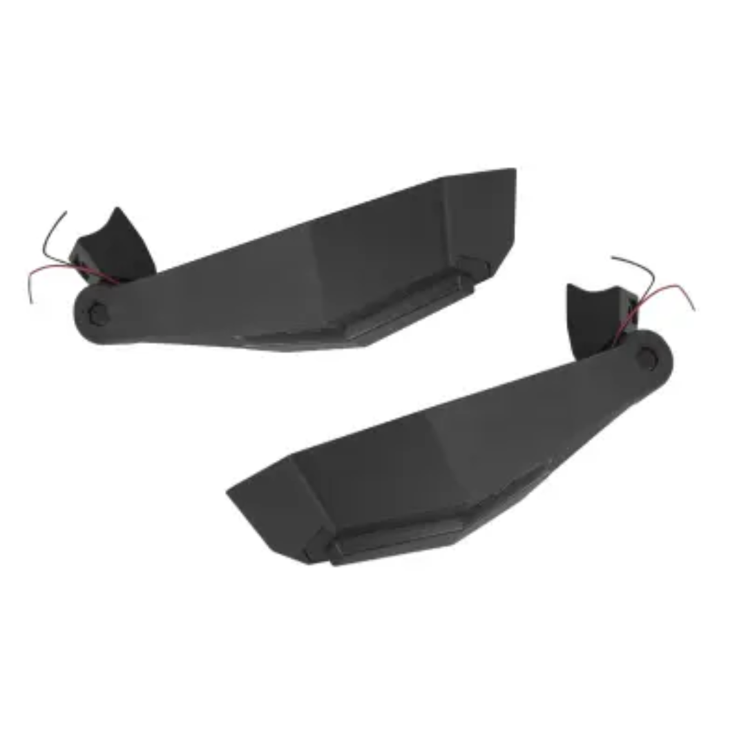 ICONIK AMBER Adjustable Folding Side Mirrors with Amber Led Lights for 2" Roll Cage Bar