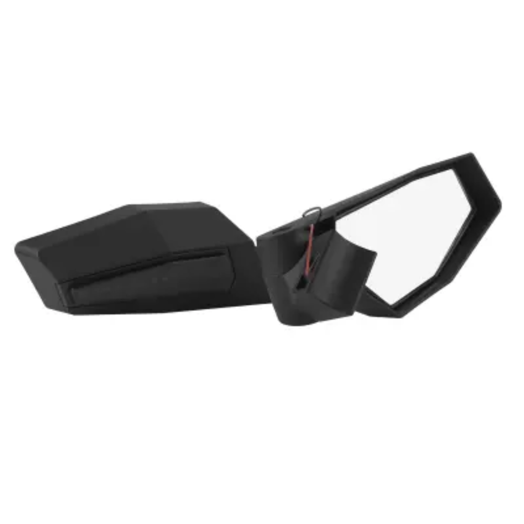 ICONIK AMBER Adjustable Folding Side Mirrors with Amber Led Lights for 2" Roll Cage Bar