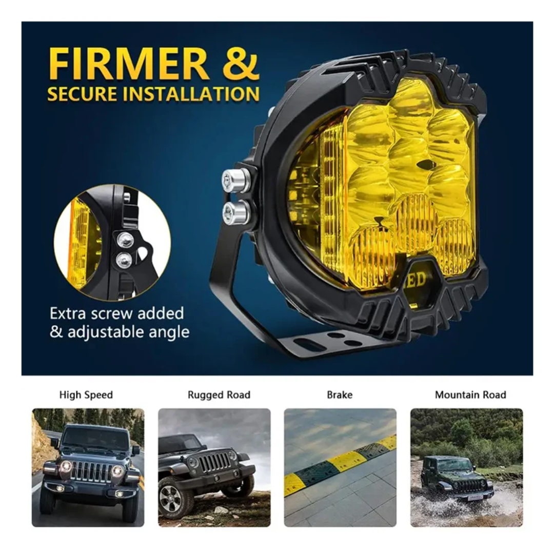 12V 3" and 5" Round LED Work Light White Yellow DRL Driving Fog Lamp Off Road LED Light Strobe