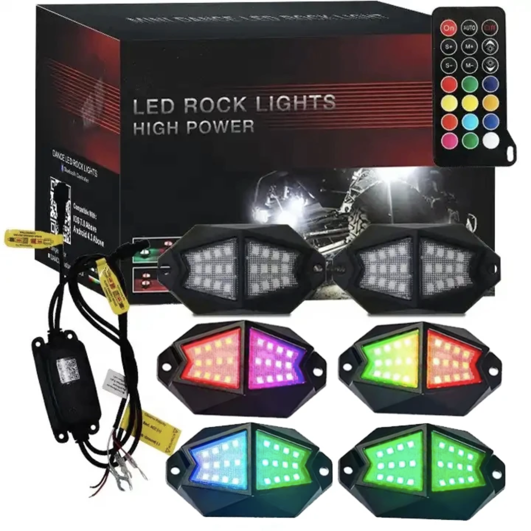 Rock Light Pods Aluminum LED Rock Lights, 210° Wide Angle RGB Rock Lights for ATV UTV OFF-ROAD vehicles