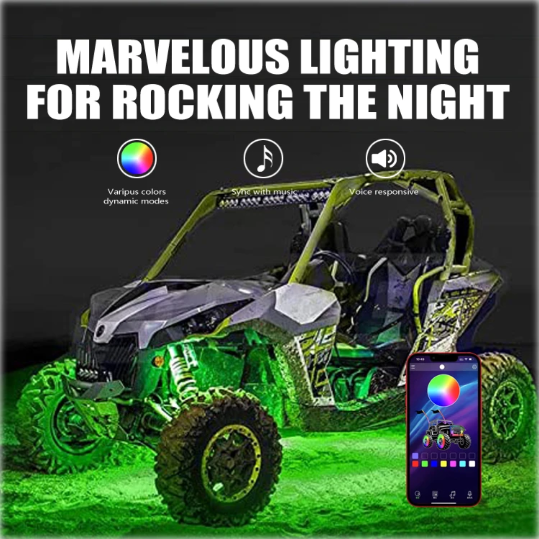 Rock Light Pods Aluminum LED Rock Lights, 210° Wide Angle RGB Rock Lights for ATV UTV OFF-ROAD vehicles