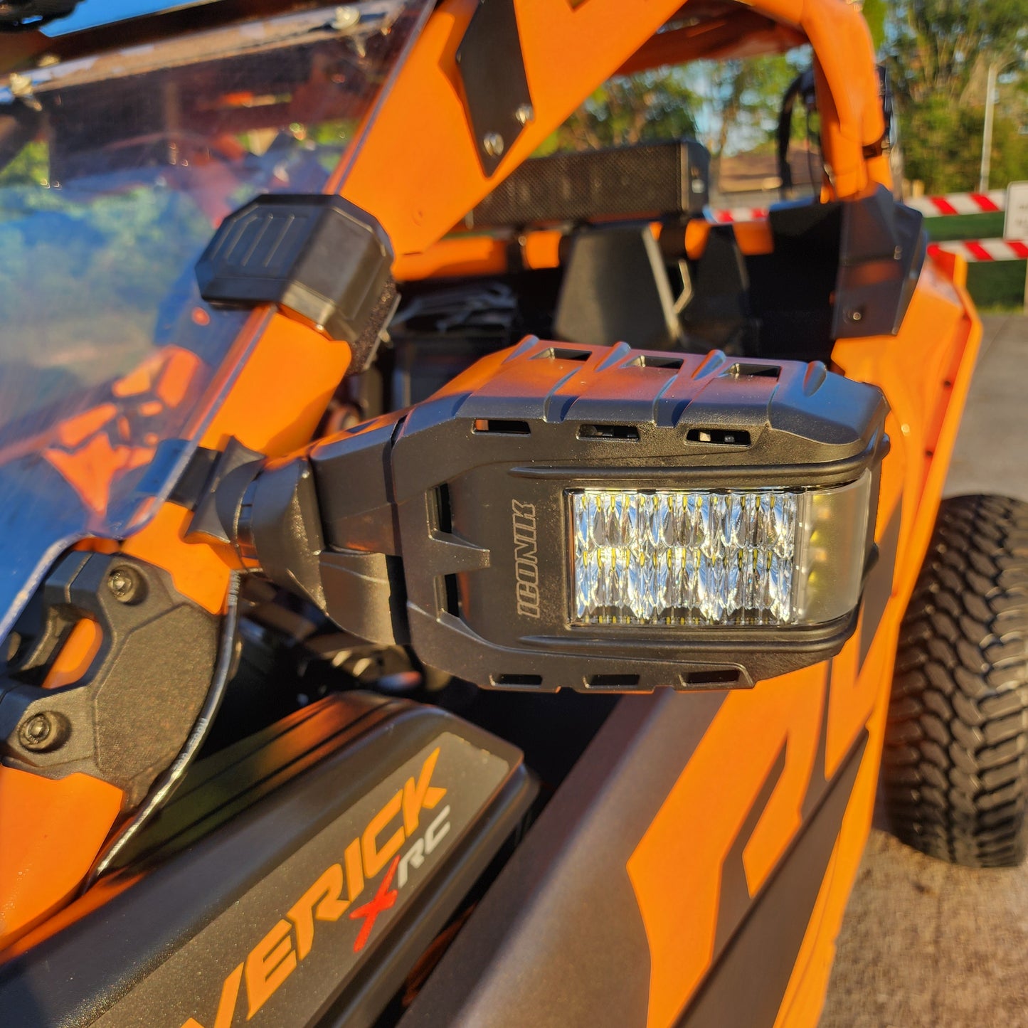 ICONIK OVERLAND Side Mirrors With LED Lights 1.75 - 2' Polaris RZR XP Pro R Turbo R Pro XP Pro S Can-Am Maverick X3 Maverick R Honda