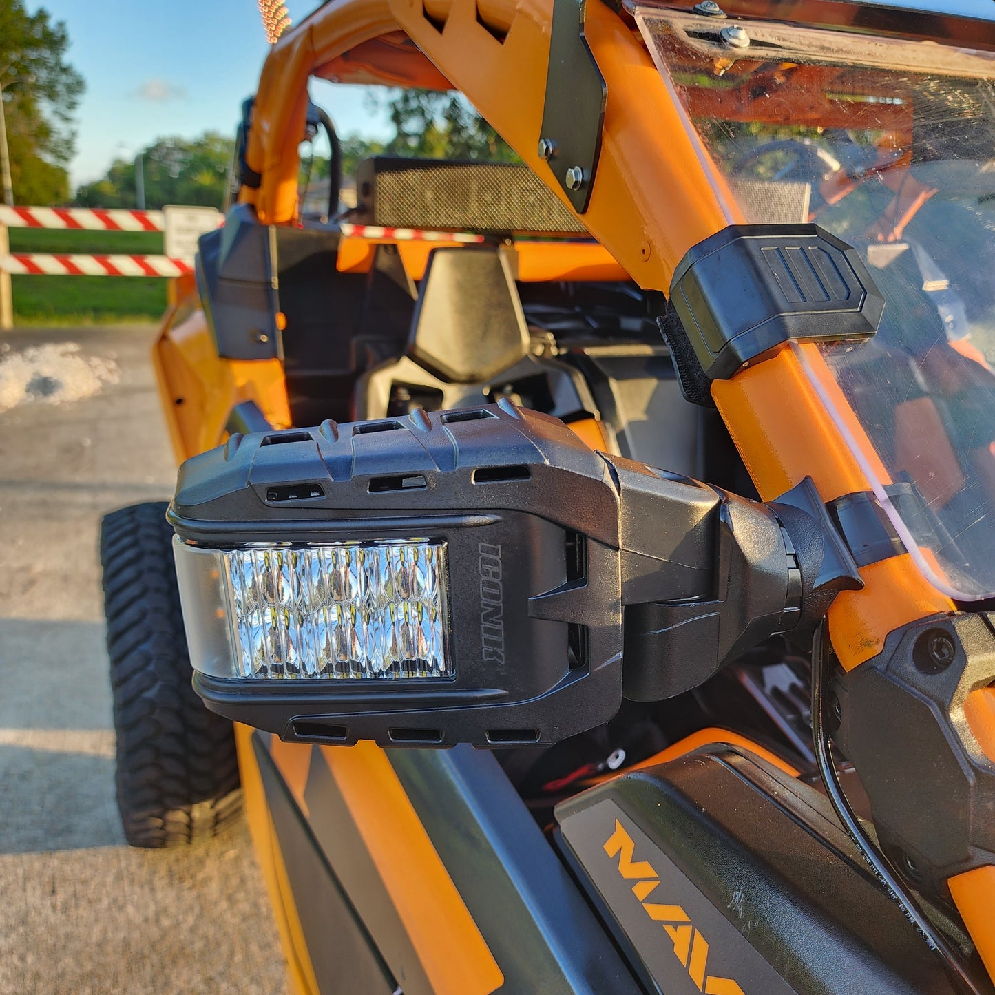 ICONIK OVERLAND Side Mirrors With LED Lights 1.75 - 2' Polaris RZR XP Pro R Turbo R Pro XP Pro S Can-Am Maverick X3 Maverick R Honda