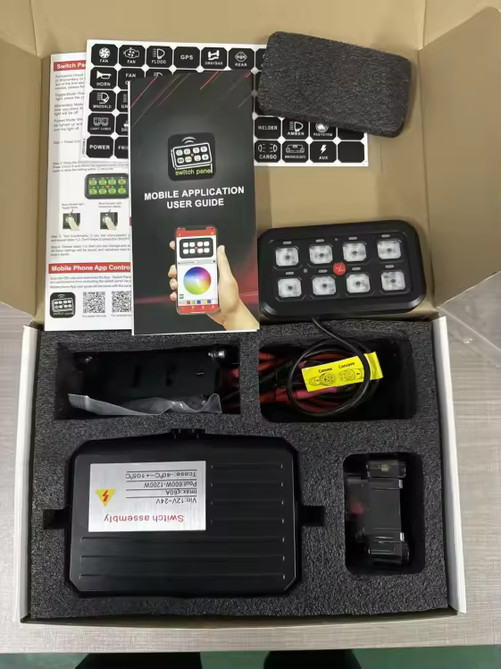 RGB 8 Gang Switch Panel With APP Toggle/ Momentary/ Pulsed Mode Supported