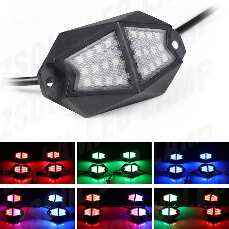 Rock Light Pods Aluminum LED Rock Lights, 210° Wide Angle RGB Rock Lights for ATV UTV OFF-ROAD vehicles