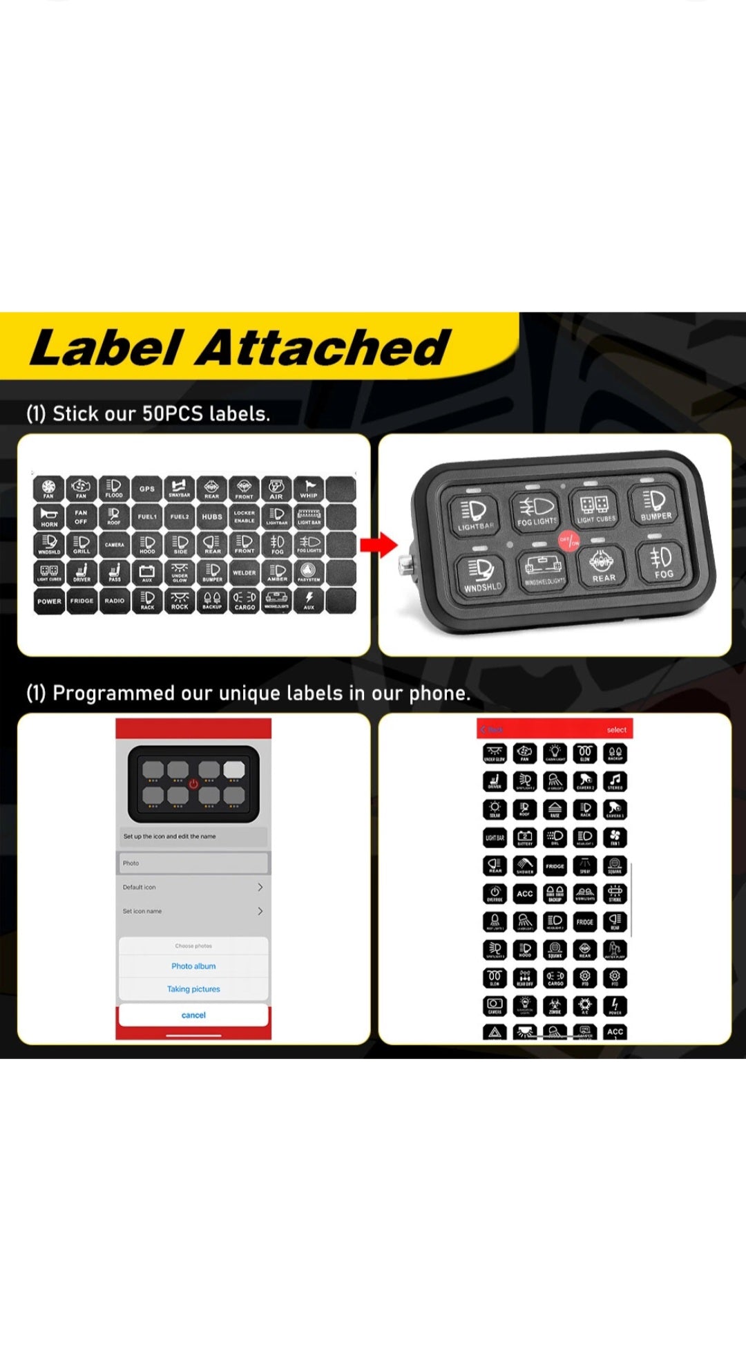 RGB 8 Gang Switch Panel With APP Toggle/ Momentary/ Pulsed Mode Supported