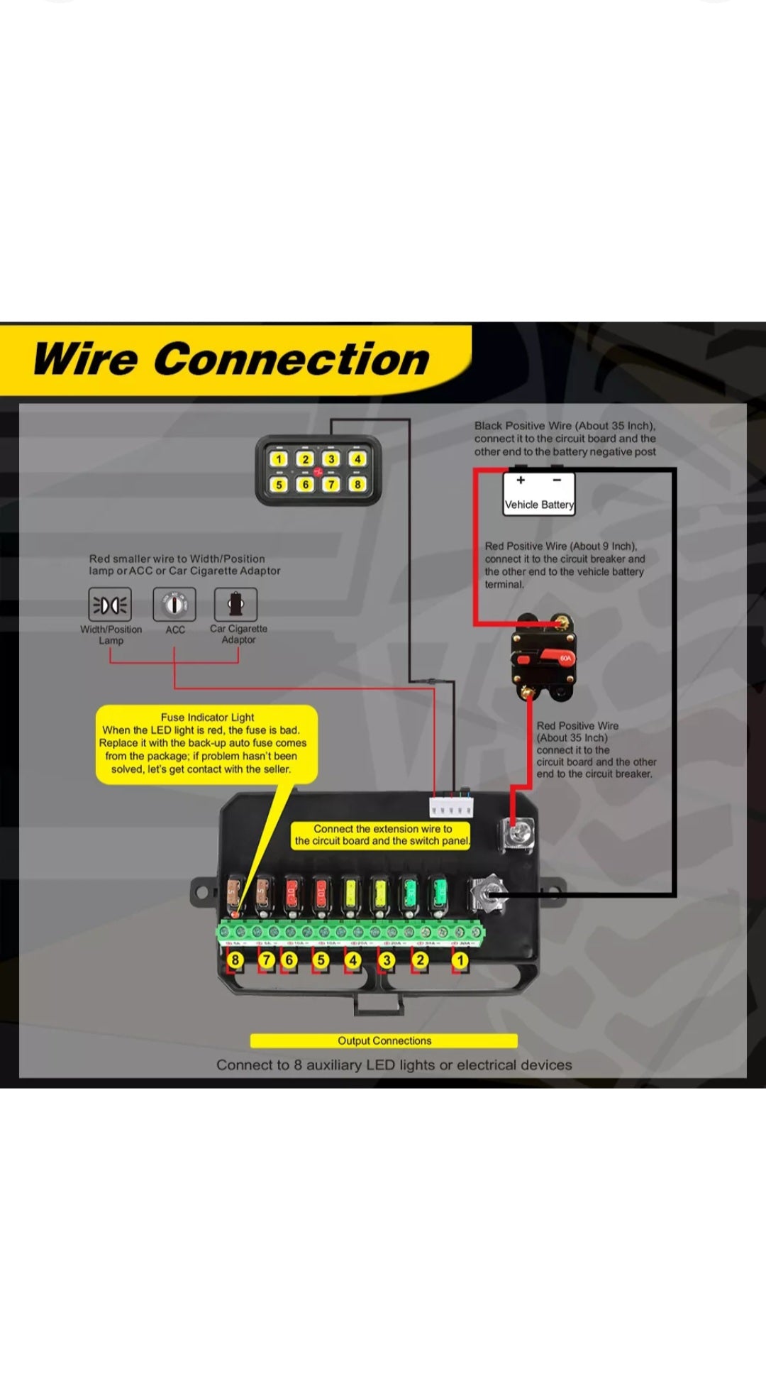 RGB 8 Gang Switch Panel With APP Toggle/ Momentary/ Pulsed Mode Supported