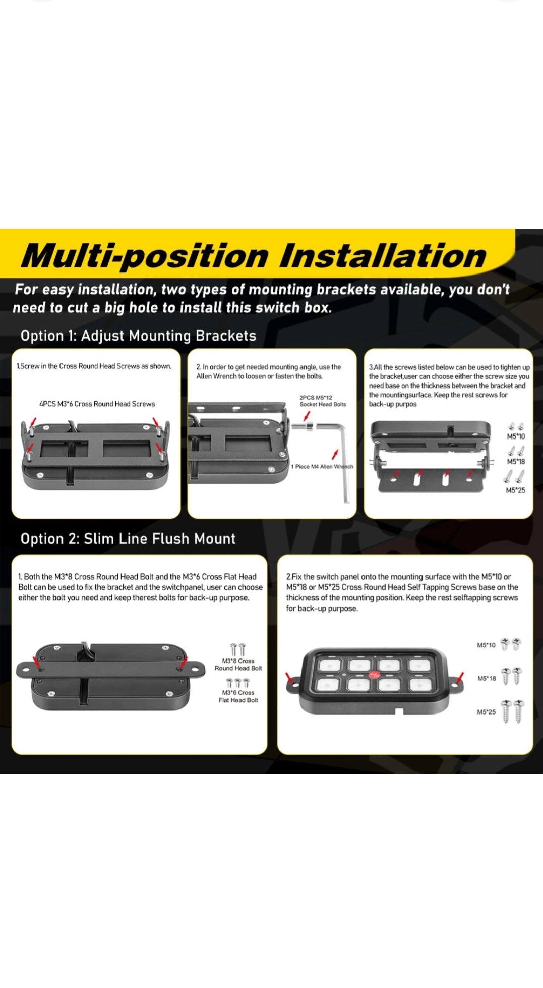 RGB 8 Gang Switch Panel With APP Toggle/ Momentary/ Pulsed Mode Supported