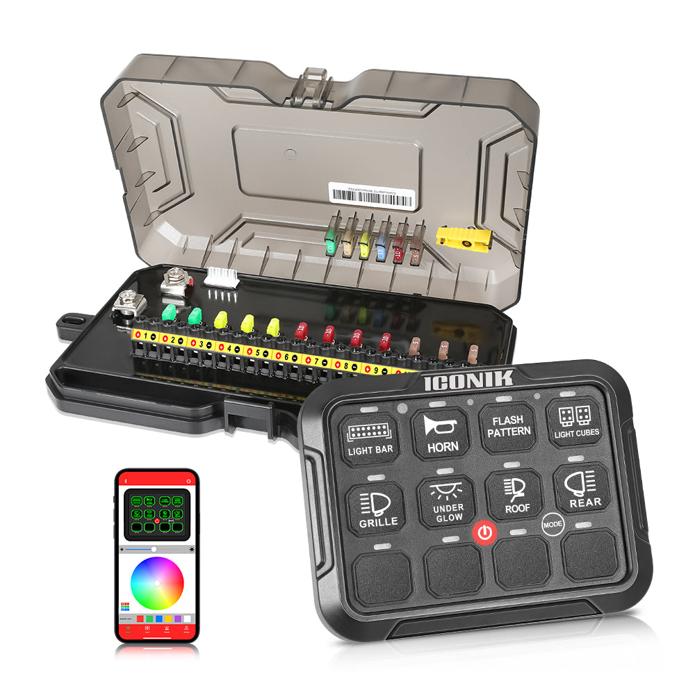 12 Gang RGB Switch Panel With Bluetooth APP Toggle/ Momentary/ Pulsed Mode Supported