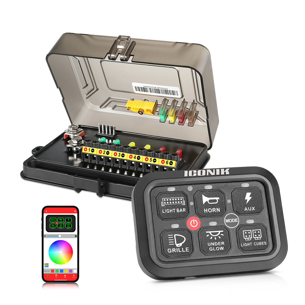 6 Gang RGB Switch Panel With Bluetooth APP Toggle/ Momentary/ Pulsed Mode Supported