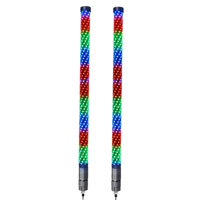 RGB Fat LED Whip Lights Antenna Flag for ATV UTV Can-Am Maverick X3 Maverick R Polaris RZR 1000 XP Pro XP Turbo R Pro R Pro S Kawasaki Honda Yamaha