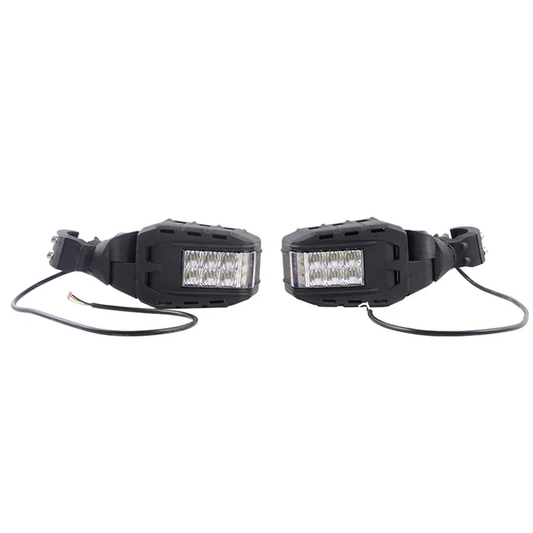 ICONIK OVERLAND Side Mirrors With LED Lights 1.75 - 2' Polaris RZR XP Pro R Turbo R Pro XP Pro S Can-Am Maverick X3 Maverick R Honda