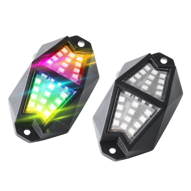 Rock Light Pods  Aluminum LED Rock Lights, 210° Wide Angle RGB Rock Lights for ATV UTV OFF-ROAD vehicles