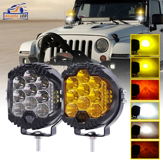 12V 3" and 5"  Round LED Work Light White Yellow DRL Driving Fog Lamp Off Road LED Light Strobe