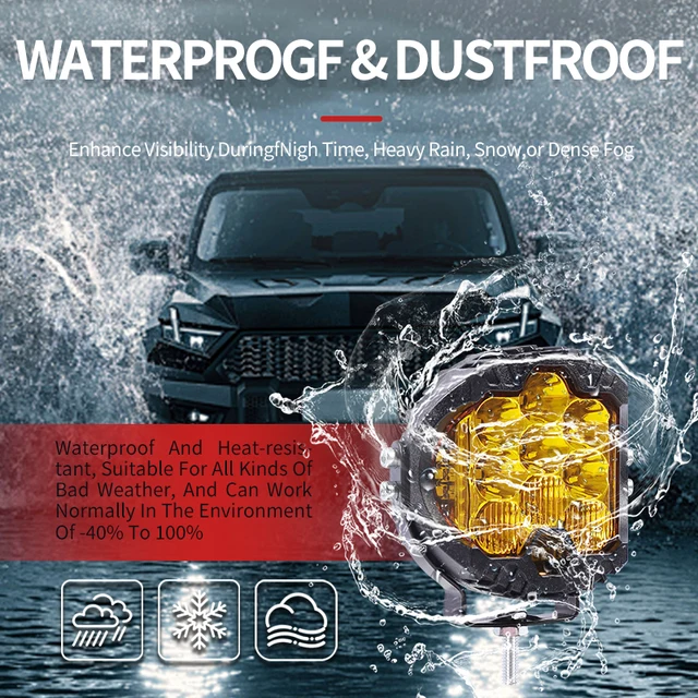 12V 3" and 5"  Round LED Work Light White Yellow DRL Driving Fog Lamp Off Road LED Light Strobe