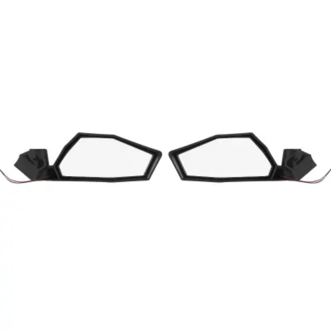ICONIK AMBER Adjustable Folding Side Mirrors with Amber Led Lights for 2" Roll Cage Bar