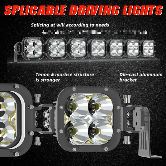 ICONIK REFLEX 38" LED Square Driving Linkable Light Bar-7 Lamps