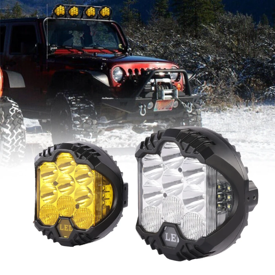 12V 3" and 5"  Round LED Work Light White Yellow DRL Driving Fog Lamp Off Road LED Light Strobe