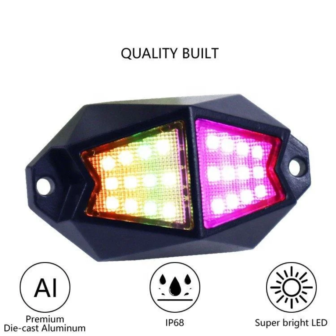 Rock Light Pods  Aluminum LED Rock Lights, 210° Wide Angle RGB Rock Lights for ATV UTV OFF-ROAD vehicles
