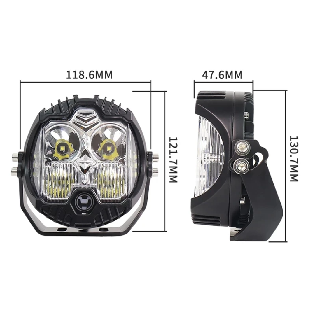4L 12V 5" Round LED Work Light White/Yellow DRL Driving Fog Lamp Off Road LED Light For Jeep Truck 4x4 Cars SUV UTV RZR CAN-AM HONDA YAMAHA POLARIS KAWASAKI 