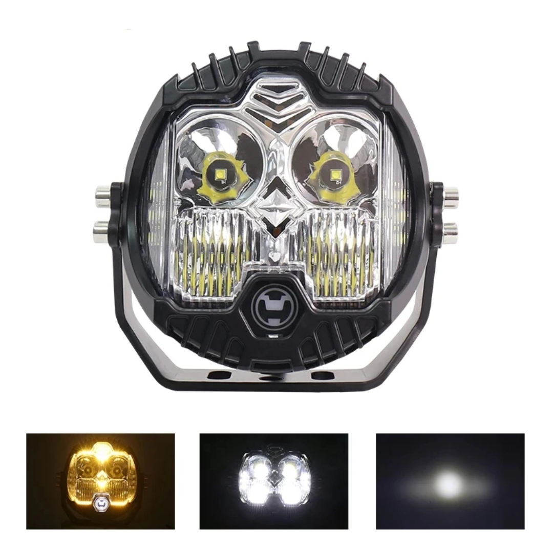 4L 12V 5" Round LED Work Light White/Yellow DRL Driving Fog Lamp Off Road LED Light For Jeep Truck 4x4 Cars SUV UTV RZR CAN-AM HONDA YAMAHA POLARIS KAWASAKI 