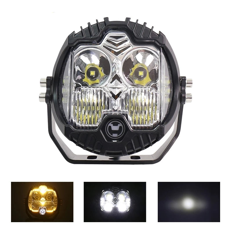 4L 12V 5" Round LED Work Light White/Yellow DRL Driving Fog Lamp Off Road LED Light For Jeep Truck 4x4 Cars SUV UTV RZR CAN-AM HONDA YAMAHA POLARIS KAWASAKI 
