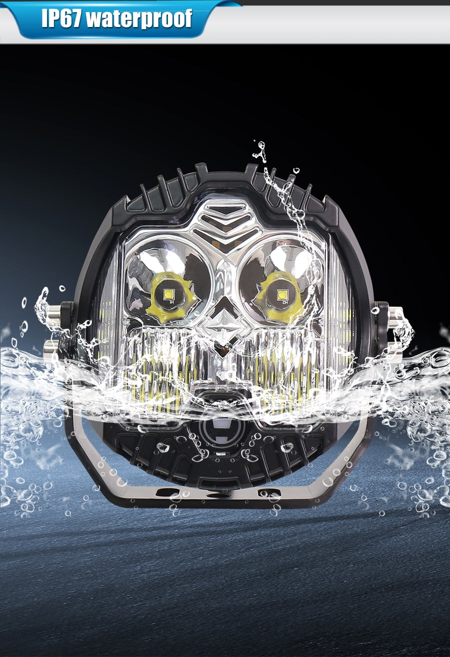 4L 12V 5" Round LED Work Light White/Yellow DRL Driving Fog Lamp Off Road LED Light For Jeep Truck 4x4 Cars SUV UTV RZR CAN-AM HONDA YAMAHA POLARIS KAWASAKI 