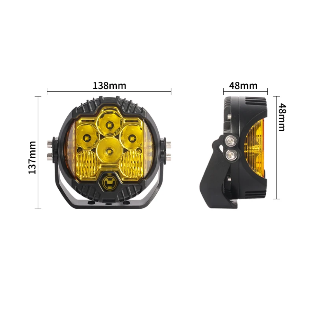6L 12V 5" Round LED Work Light White/Yellow DRL Driving Fog Lamp Off Road LED Light For Jeep Truck 4x4 Cars SUV UTV RZR CAN-AM HONDA YAMAHA POLARIS KAWASAKI 