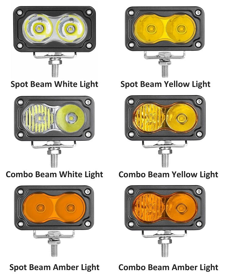 2L 3" 20W LED pod lights spot, flood, combo, or diffused