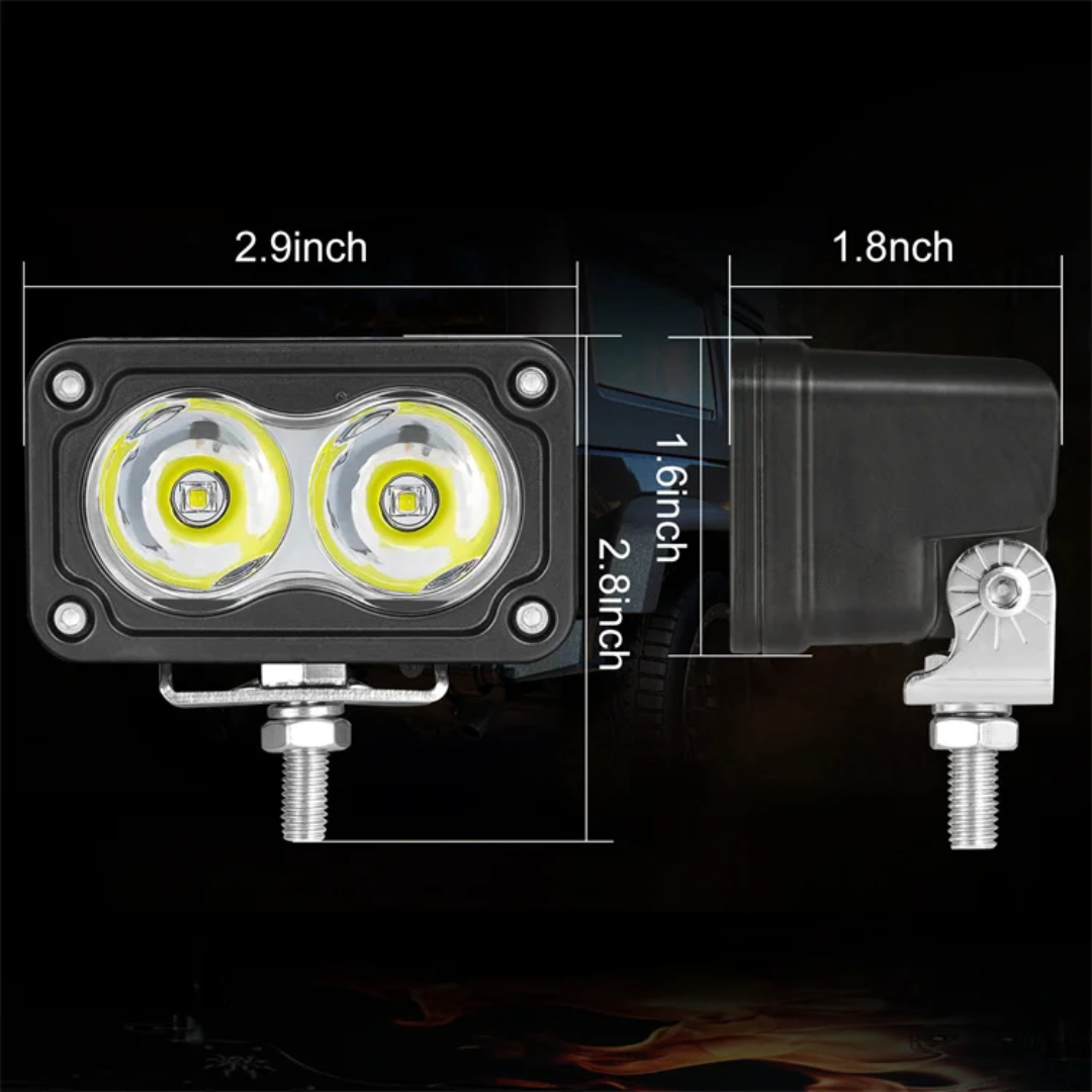 2L 3" 20W LED pod lights spot, flood, combo, or diffused