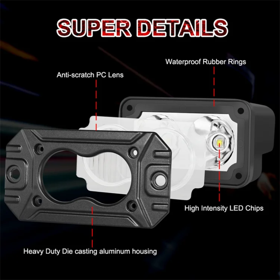 2L Flush Mount 4.4" 20W LED pod lights spot, flood, combo, or diffused