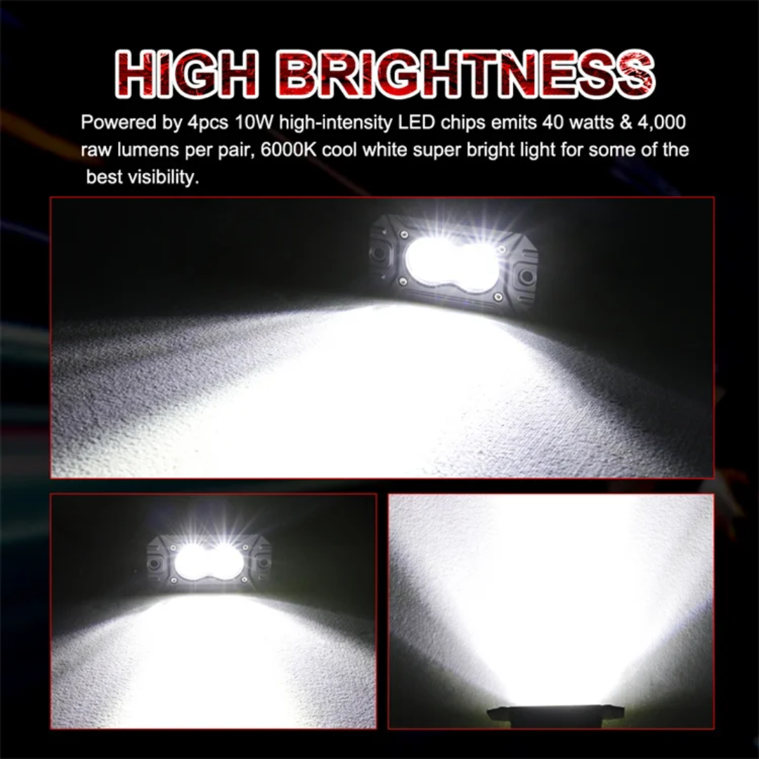 2L Flush Mount 4.4" 20W LED pod lights spot, flood, combo, or diffused