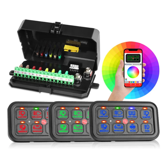 8 Gang RGB Switch Panel With Bluetooth APP Toggle/ Momentary/ Pulsed Mode Supported