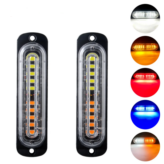 Chase bar 10 LED Strobe Lights, 18 Flash Modes Flashing Strobe Light Bar multiple colors For ATV/UTV Car Truck Van Construction Off Road Vehicle Trailer