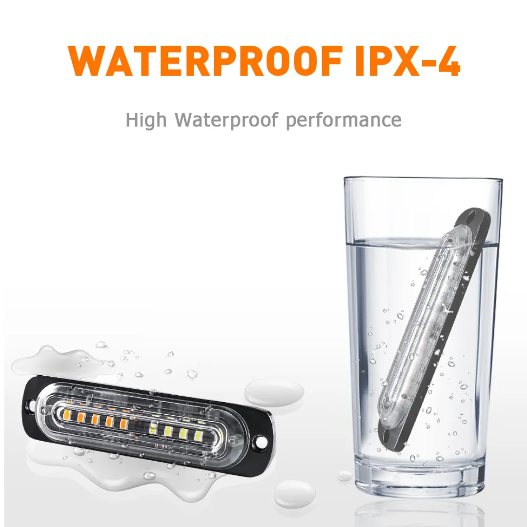 Chase bar 10 LED Strobe Lights, 18 Flash Modes Flashing Strobe Light Bar multiple colors For ATV/UTV Car Truck Van Construction Off Road Vehicle Trailer