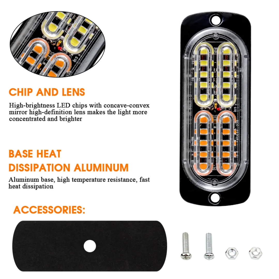 Chase bar 20 LED Strobe Lights, 18 Flash Modes Flashing Strobe Light Bar multiple colors For ATV/UTV Car Truck Van Construction Off Road Vehicle Trailer