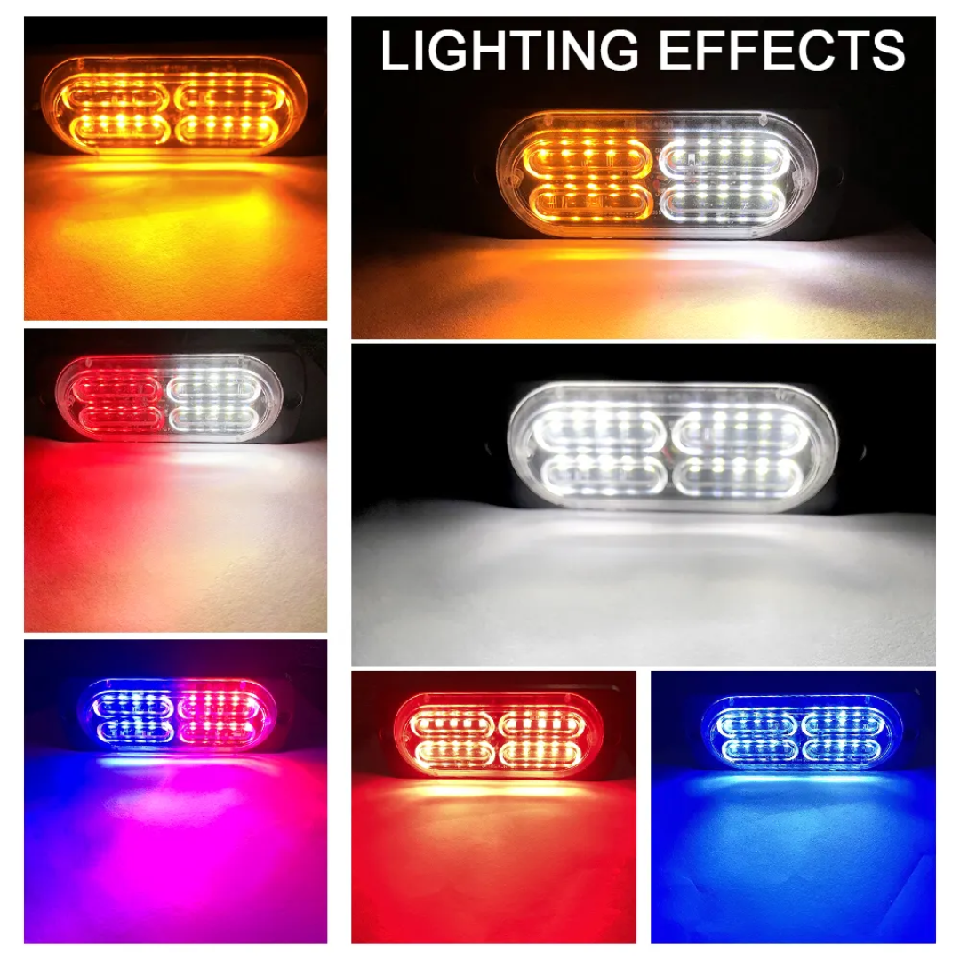 Chase bar 20 LED Strobe Lights, 18 Flash Modes Flashing Strobe Light Bar multiple colors For ATV/UTV Car Truck Van Construction Off Road Vehicle Trailer