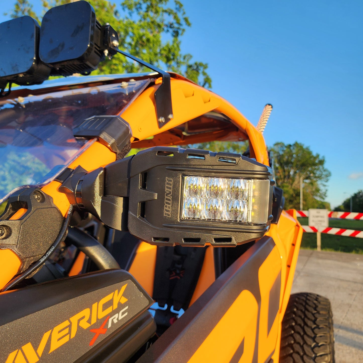 ICONIK OVERLAND Side Mirrors With LED Lights 1.75 - 2' Polaris RZR XP Pro R Turbo R Pro XP Pro S Can-Am Maverick X3 Maverick R Honda