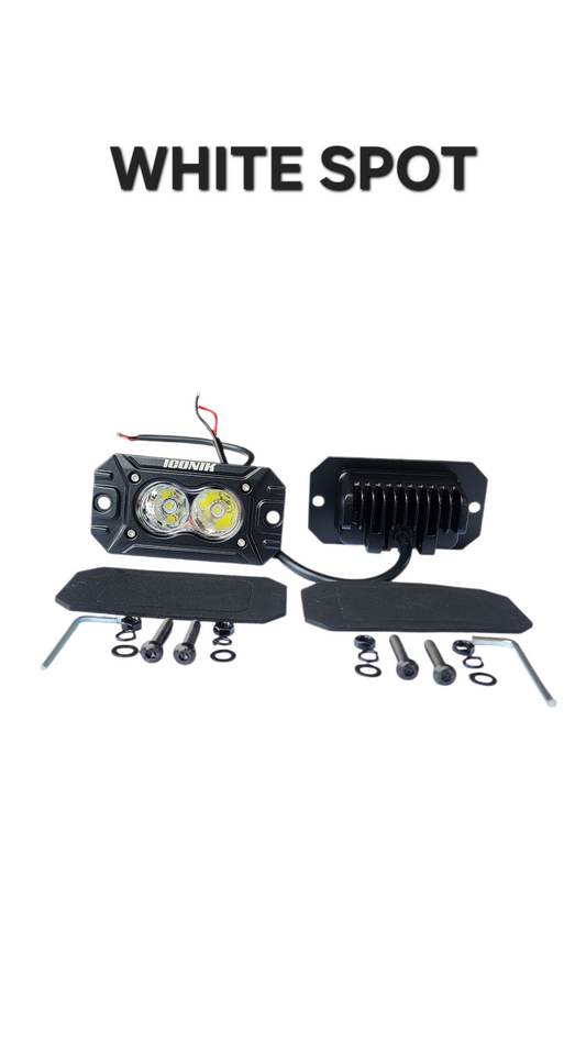 2L Flush Mount 4.4" 20W LED pod lights spot, flood, combo, or diffused