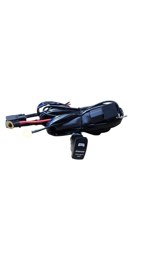 10ft 12 AWG Relay Wiring Harness with On/Off LED LIGHT BAR Rocker Switch (1 lead) 2 pin DT connectors