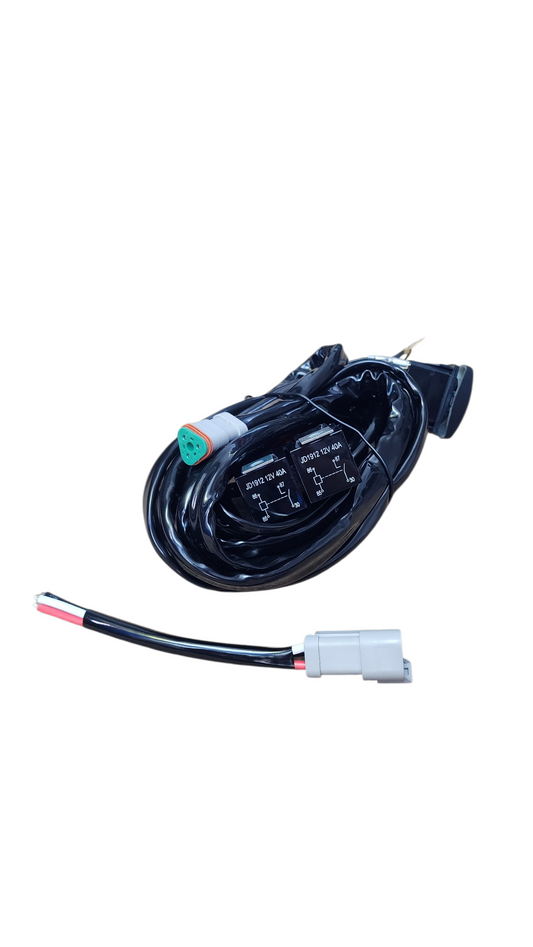 10ft 12 AWG Relay Wiring Harness with 3 Position LED LIGHT BAR Rocker Switch (1 lead) 3 pin DT connectors