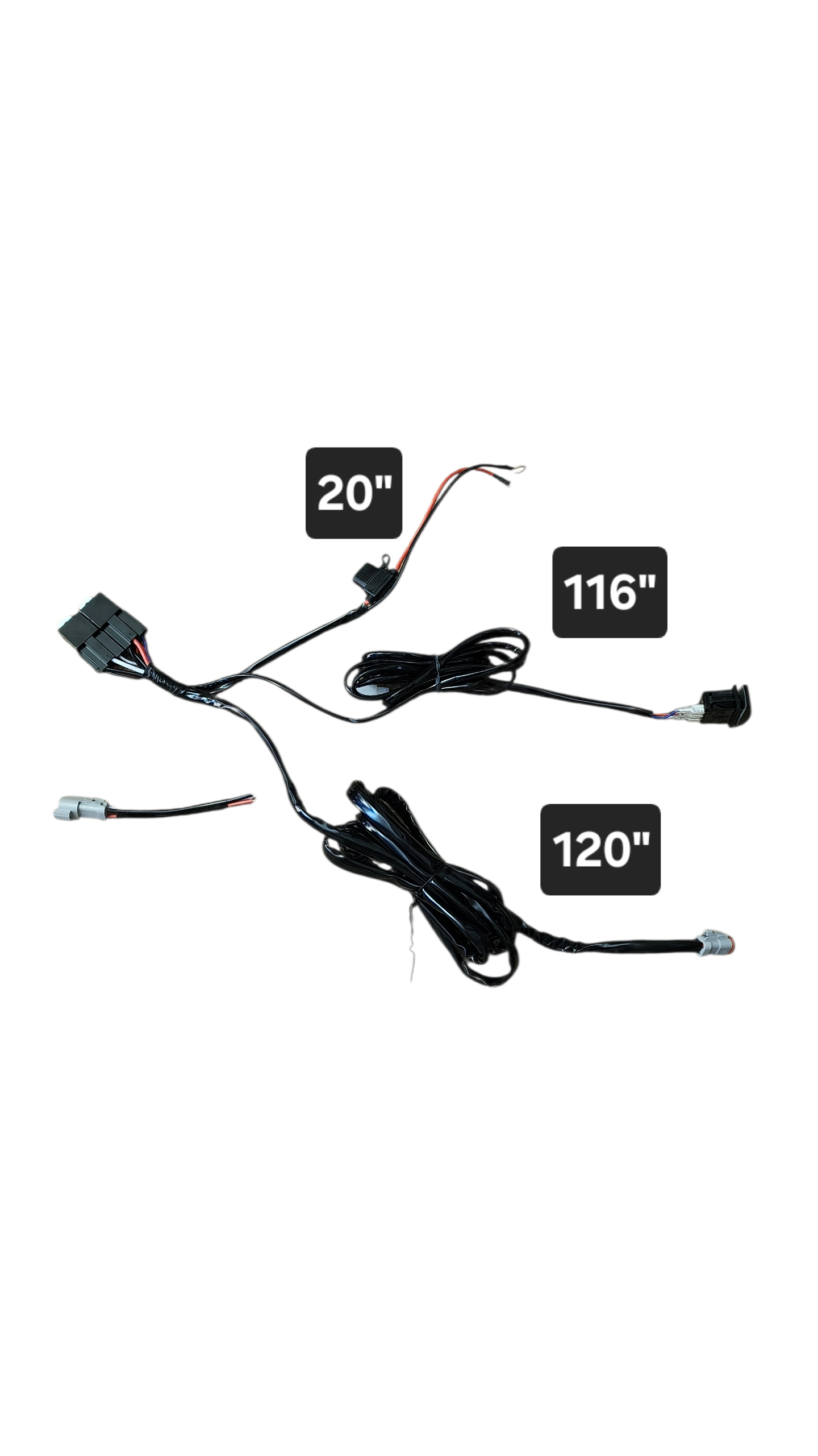 10ft 12 AWG Relay Wiring Harness with 3 Position LED LIGHT BAR Rocker Switch (1 lead) 3 pin DT connectors
