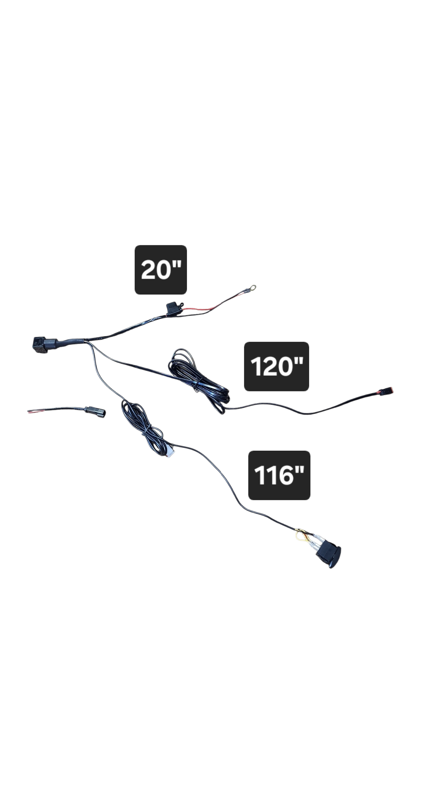10ft 16 AWG Relay Wiring Harness with  On/Off LIGHTED WHIP Rocker Switch (1 lead) 2 pin DT connectors