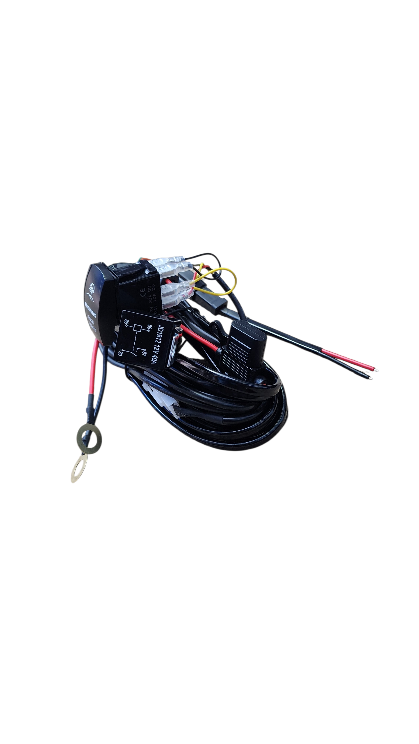 10ft 16 AWG Relay Wiring Harness with On/Off ROCK LIGHTS Rocker Switch (1 lead) 2 pin DT connectors