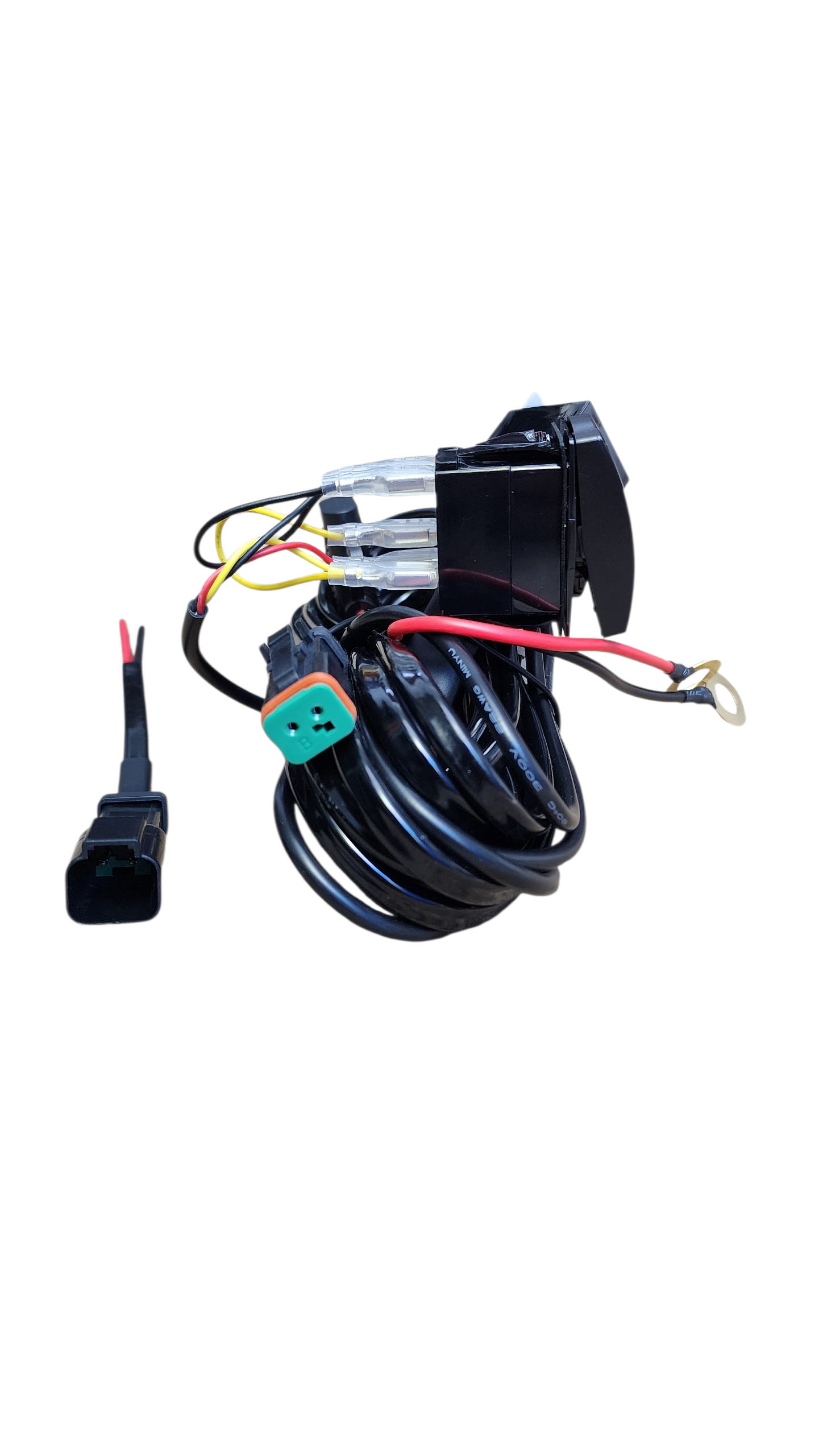 10ft 16 AWG Relay Wiring Harness with On/Off ROCK LIGHTS Rocker Switch (1 lead) 2 pin DT connectors
