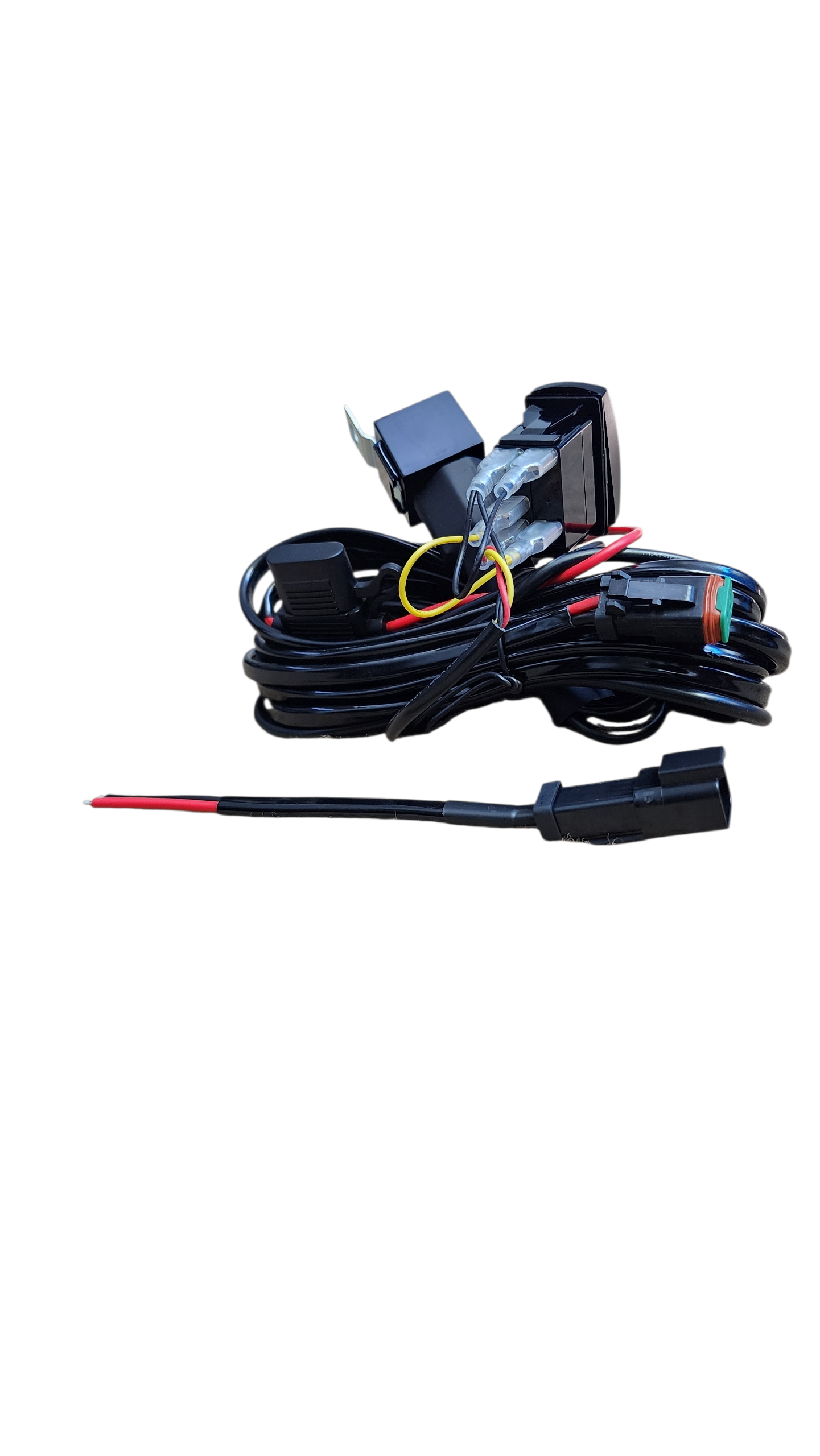 10ft 16 AWG Relay Wiring Harness with On/Off ROCK LIGHTS Rocker Switch (1 lead) 2 pin DT connectors